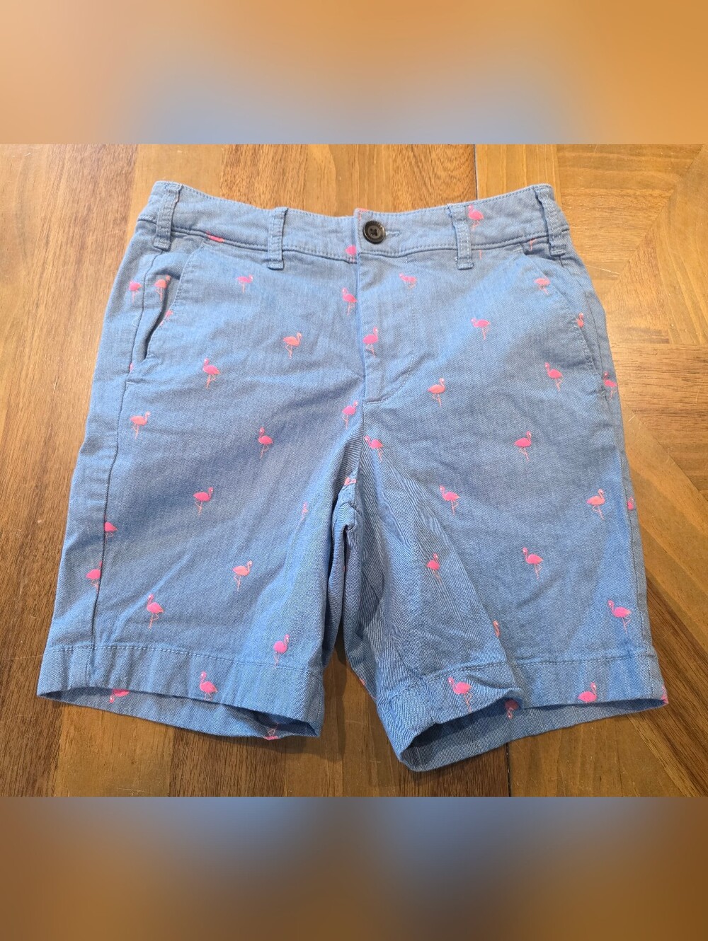 Hollister Flat Front 7" Pink Flamingo Chino Blue Shorts W28 Epic Flex Casual